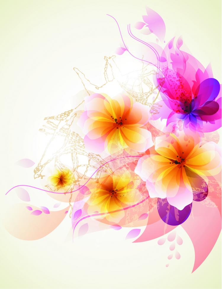 free vector Romantic flower background 02 vector